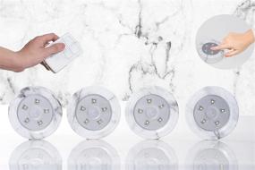 img 1 attached to Happetite Dimmable LED Puck Lights with Wireless Remote, Timer and Battery Operation - Ideal for Kitchen, Bedroom, Under Counter, Hallway, Stairs - 4 Pack (Marble Pattern)