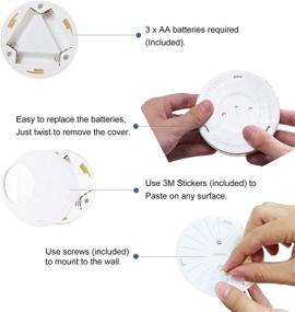 img 3 attached to Happetite Dimmable LED Puck Lights with Wireless Remote, Timer and Battery Operation - Ideal for Kitchen, Bedroom, Under Counter, Hallway, Stairs - 4 Pack (Marble Pattern)