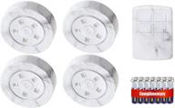 happetite dimmable led puck lights with wireless remote, timer and battery operation - ideal for kitchen, bedroom, under counter, hallway, stairs - 4 pack (marble pattern) логотип