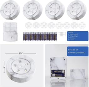 img 2 attached to Happetite Dimmable LED Puck Lights with Wireless Remote, Timer and Battery Operation - Ideal for Kitchen, Bedroom, Under Counter, Hallway, Stairs - 4 Pack (Marble Pattern)