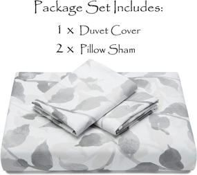 img 1 attached to 🛏️ Chanasya Duvet Cover Queen Set - Luxuriously Soft Layered Leaf Print Bedding - Reversible 3-Piece Comforter Cover - Brushed Microfiber with Zipper Closure (1 Duvet Cover & 2 Pillow Shams) - Gray Creme - Queen Size