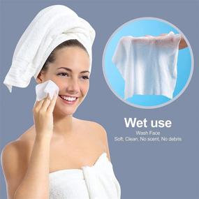 img 2 attached to 🏭 Quick-dry, Soft Cotton Facial Towel & Tissue: Perfect for Office, Travel, Makeup Removal