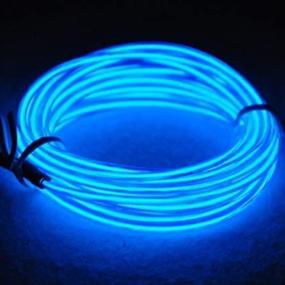 img 3 attached to 🔵 TDLTEK Blue Glowing Neon Strobing Electroluminescent Wire/El Wire + 3 Mode Battery Controller, 9ft