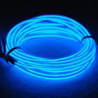 🔵 tdltek blue glowing neon strobing electroluminescent wire/el wire + 3 mode battery controller, 9ft логотип