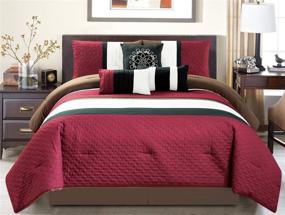 img 2 attached to Oversize Burgundy Embroidered Comforter Bedding