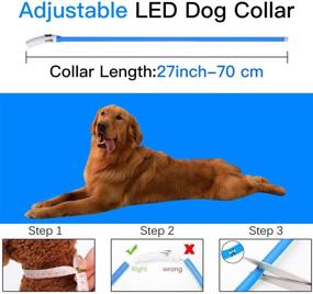 img 3 attached to SUNET LED Dog Collars: USB Rechargeable, Adjustable Silicone, 3 Flashing Modes for Night Safety - Light Up Dog Collar for Small Medium Large Dogs