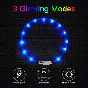 img 2 attached to SUNET LED Dog Collars: USB Rechargeable, Adjustable Silicone, 3 Flashing Modes for Night Safety - Light Up Dog Collar for Small Medium Large Dogs