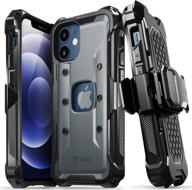 📱 vena varmor rugged case for iphone 12 mini (5.4-inch) - military grade drop protection, heavy duty holster belt clip cover with kickstand - space gray logo