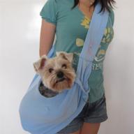 convenient and chic: the hindawi blue reversible pet sling dog carrier logo