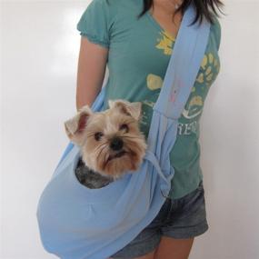 img 4 attached to Convenient and Chic: The HINDAWI Blue Reversible Pet Sling Dog Carrier
