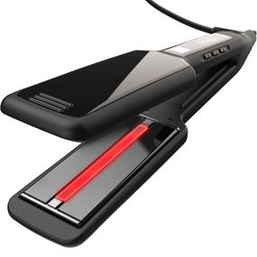 img 4 attached to Enhanced xtava Pro Satin Infrared Flat Iron featuring Tourmaline Ceramic Plates