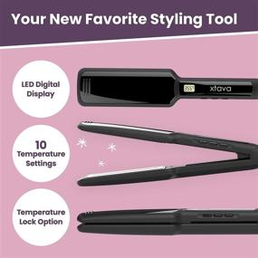 img 2 attached to Enhanced xtava Pro Satin Infrared Flat Iron featuring Tourmaline Ceramic Plates