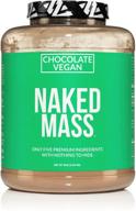 🍫 naked mass - chocolate vegan weight gainer - 8lb bulk, gmo free, gluten free, soy free & dairy free - no artificial ingredients – 1,280 calories – 11 servings logo