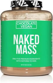 img 4 attached to 🍫 Naked Mass - Chocolate Vegan Weight Gainer - 8lb Bulk, GMO Free, Gluten Free, Soy Free & Dairy Free - No Artificial Ingredients – 1,280 Calories – 11 Servings