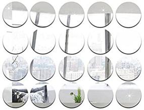 img 3 attached to 🪞 50pcs/lot - 5cm Silver Round Mirror Sticker, Acrylic DIY Decorative Accessory, Mirror Pieces