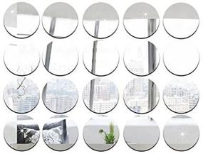 img 2 attached to 🪞 50pcs/lot - 5cm Silver Round Mirror Sticker, Acrylic DIY Decorative Accessory, Mirror Pieces