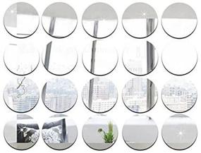 img 1 attached to 🪞 50pcs/lot - 5cm Silver Round Mirror Sticker, Acrylic DIY Decorative Accessory, Mirror Pieces