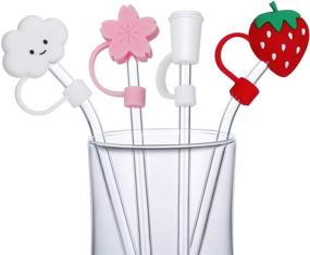 img 4 attached to Premium Set of 4 Silicone Straw Tips Cover – Reusable & Anti-Dust Straw Tips for 7-8mm Straws