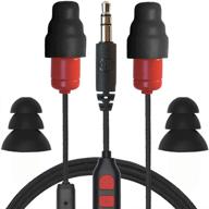 plugfones protector plus vl noise reduction headphones with 🎧 in-ear earplug earbuds, noise isolating mic and controls, black & red logo