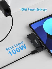 img 1 attached to 🔌 Dockteck iPad Pro USB C Hub: 5-in-1 Adapter with 4K@60Hz HDMI, 100W PD, 2 USB 3.0, and 3.5mm Headphone Jack - Compatible with iPad Pro 2021/2020 and iPad Air 4