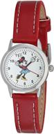 🕚 disney women's minnie mouse watch - white dial with red strap - mn1023 logo