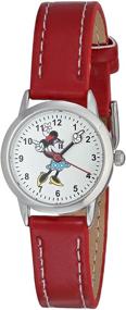 img 3 attached to 🕚 Disney Women's Minnie Mouse Watch - White Dial with Red Strap - MN1023