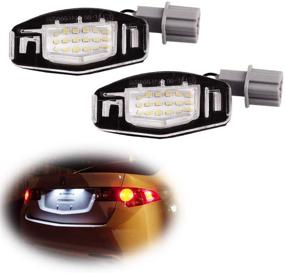 img 4 attached to 🚘 Enhance Your Vehicle's Style with the iJDMTOY OEM-Fit 3W Full LED License Plate Light Kit for Acura MDX RL TL TSX ILX Honda Civic Accord Odyssey