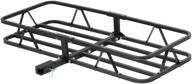 🚚 curt 18145 48 x 20-inch basket hitch cargo carrier: ultimate 500 lbs capacity black steel solution (+1-1/4" & 2-in adapter shank) logo