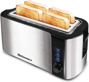 img 4 attached to 🍞 Elite Platinum Cool Touch Long Slot Toaster: Bagel-Friendly, 6 Settings, Space Saving Design, Stainless Steel & Black