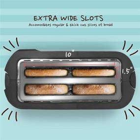 img 2 attached to 🍞 Elite Platinum Cool Touch Long Slot Toaster: Bagel-Friendly, 6 Settings, Space Saving Design, Stainless Steel & Black