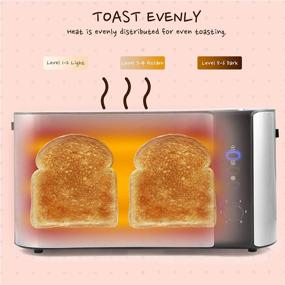 img 1 attached to 🍞 Elite Platinum Cool Touch Long Slot Toaster: Bagel-Friendly, 6 Settings, Space Saving Design, Stainless Steel & Black