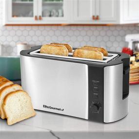 img 3 attached to 🍞 Elite Platinum Cool Touch Long Slot Toaster: Bagel-Friendly, 6 Settings, Space Saving Design, Stainless Steel & Black