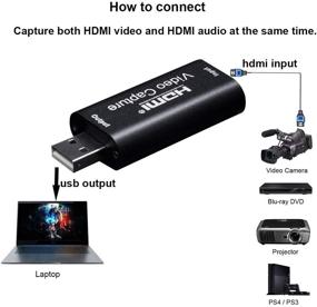 img 1 attached to 📹 1080p30Hz HDMI к USB 2.0 Записывающий захват видео - улучшенная совместимость с операционными системами Windows, Linux, Mac OS, YouTube, OBS, VLC, Amcap - Идеально подходит для PS4, Xbox, DSLR.