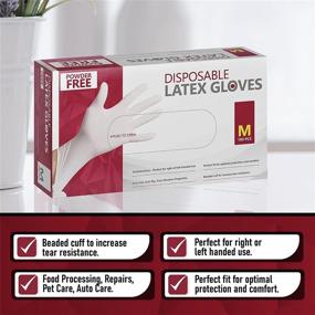 img 1 attached to 🧤 Powder Free General Purpose Latex Gloves - Box of 100 (Extra Large)