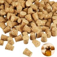 350 small cork plugs for glass bottles - mini cork stoppers for diy craft projects (0.4 x 0.3 inches) logo