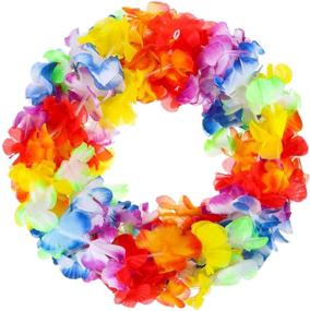 img 2 attached to Vibrant Jovitec Multicolor Tropical Flower Lei Garland - A 10 Pack for Hawaiian Luau Decorations - Style B