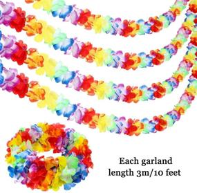 img 3 attached to Vibrant Jovitec Multicolor Tropical Flower Lei Garland - A 10 Pack for Hawaiian Luau Decorations - Style B