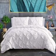 👑 королевская белая накладка на одеяло с узором "пинтак" - роскошный складочный дизайн с молнией и уголками - 100% 120 г микрофибра логотип