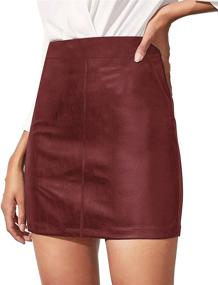 img 3 attached to Classic Leather Pencil Bodycon Pockets Women's Clothing in Skirts