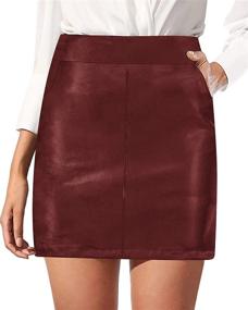 img 4 attached to Classic Leather Pencil Bodycon Pockets Women's Clothing in Skirts