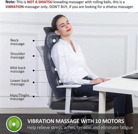 img 3 attached to 💆 Experience Ultimate Relaxation with Snailax Massage Seat Cushion - Enhanced Memory Foam Neck and Lumbar Support, 10 Vibration Motors, Dual Heat Levels – Back Massager Chair Pad