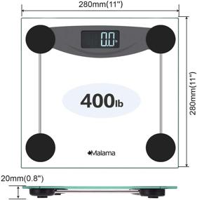 img 4 attached to 🌟 Malama Digital Body Weight Bathroom Scale: Step-On Technology, LCD Backlit Display, 400 lbs Accuracy, Black