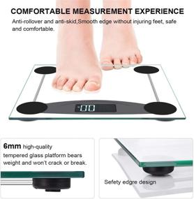 img 1 attached to 🌟 Malama Digital Body Weight Bathroom Scale: Step-On Technology, LCD Backlit Display, 400 lbs Accuracy, Black