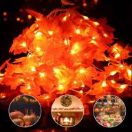 🍁 liacere 2 pack fall maple leaf string lights - 29.52ft/80 lights 8 modes - waterproof battery box - perfect thanksgiving & home decor логотип