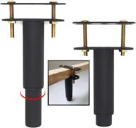 🛏️ ironwork 2pcs metal adjustable height center support leg for bed frame, furniture cabinet foot legs – heavy duty platform bed frame replacement legs (7.08" to 13.3") логотип