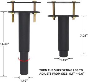 img 3 attached to 🛏️ Ironwork 2Pcs Metal Adjustable Height Center Support Leg for Bed Frame, Furniture Cabinet Foot Legs – Heavy Duty Platform Bed Frame Replacement Legs (7.08" to 13.3")