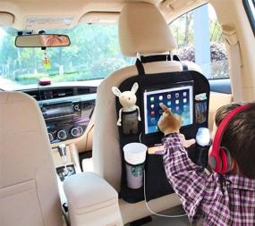 img 3 attached to AutoMuko Car Organizer iPad and Tablet Holder with Car Seat Organizer - Touch Screen Pocket for Android &amp; iOS Tablets up to 9.5&#34; - One-Year Limited Warranty