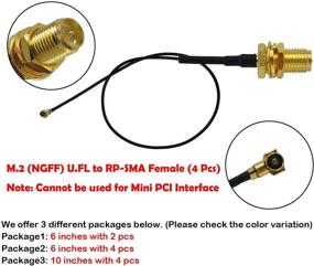 img 3 attached to 🔌 6-Inch UFL to SMA M.2 NGFF Antenna Extension Cable (4-Pack)