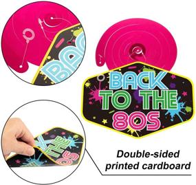 img 3 attached to 🎉 Blulu 80s Party Decorations Kit: Retro 1980s Hanging Swirls & Hip Hop Signs for 80's Theme Supplies - 30CT