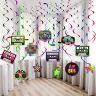 🎉 blulu 80s party decorations kit: retro 1980s hanging swirls & hip hop signs for 80's theme supplies - 30ct логотип